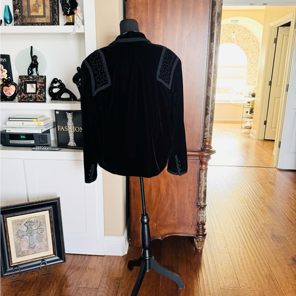 Vintage Adam‎ Douglass Black Velvet Western Blazer - Picture 3 of 13